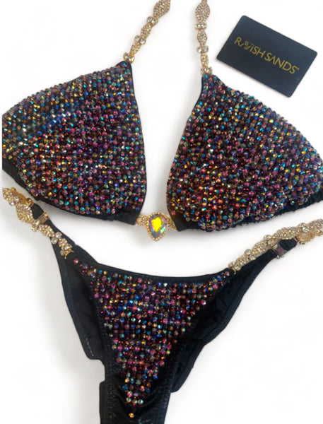 Custom Competition Bikinis Multitone (black, amethyst, rose gold )