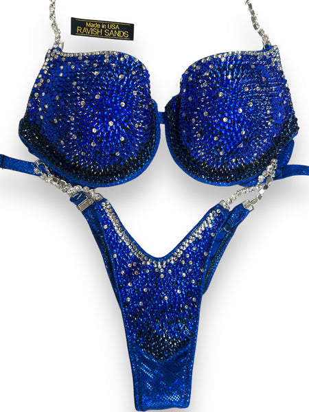 Custom Competition bra Wellness bikini blue ombre