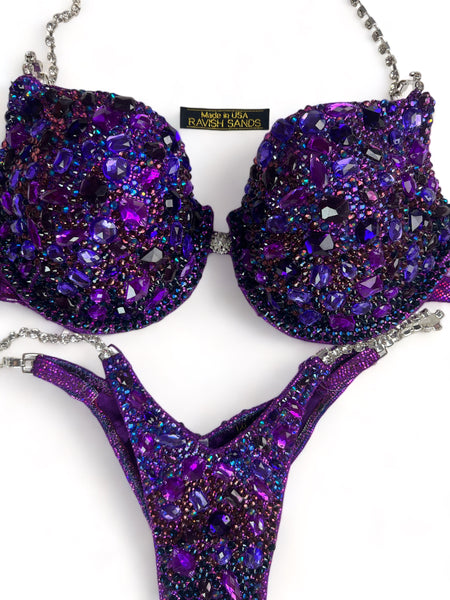 Competition Bikinis Purple cascade eclipse Underwire Push up bra Wellness bikini