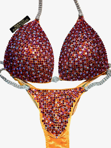 Rental Orange Velvet B/C cup molded top, Standard front, pro cut butt