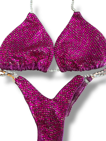 Rental burgundy holo dot large top wellness front pro cut bottoms