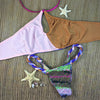 Pink/Lavendar/Purple Rope Sporty Circle 2:1 Flip It Reversible Bikini Brazilian Cheeky