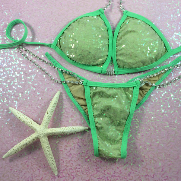 SeaFoam Sequin Celebrity Micro Cheeky(ships within 1-2 weeks)