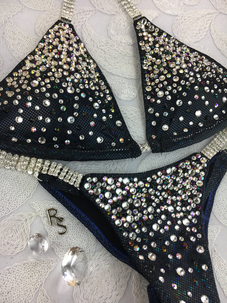 Quick View Competition Bikinis Black Bubbles Diamond Princess Elite with color mix (Swarovski)