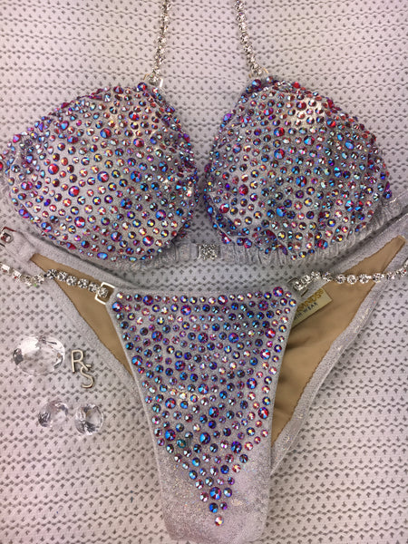 Quick View Competition Bikinis White/Rose/Red AB Confetti Bliss (2 color ab)