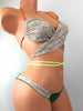 Tan Army Green Floral Strappy Bish 4:1 Flip It Reversible Bikini Brazilian Cheeky Arnold