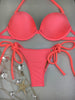 Custom made Coral Underwire Bra top with Braid tie string bottoms (any color request welcome)***(SUIT SOLD PER PIECE OR SET, price varies)