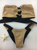 Custom Nude Black Color Block Crisscross 4:1 Flip It Reversible Bikini (Nicole Thorne)