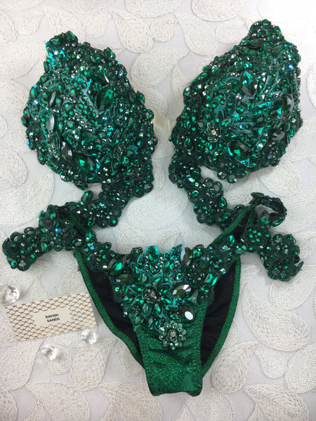 Custom Emerald Gem Themewear bikini $779 or bikini and wings $1300