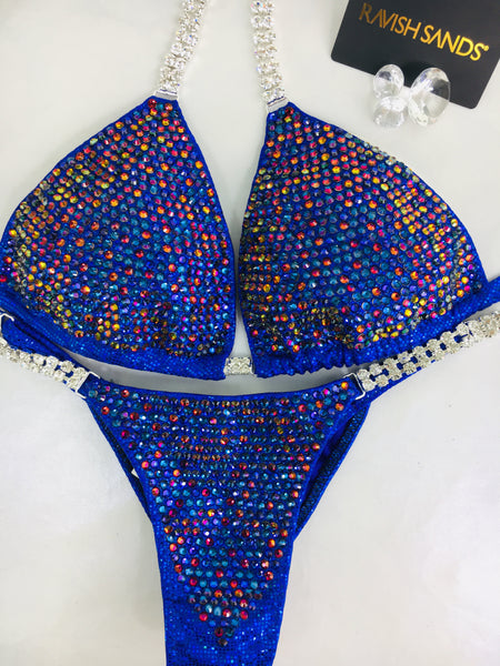 Custom Competition Bikinis Purple Volcano/Meridian/Purple Blue Luxe(3 crystals)