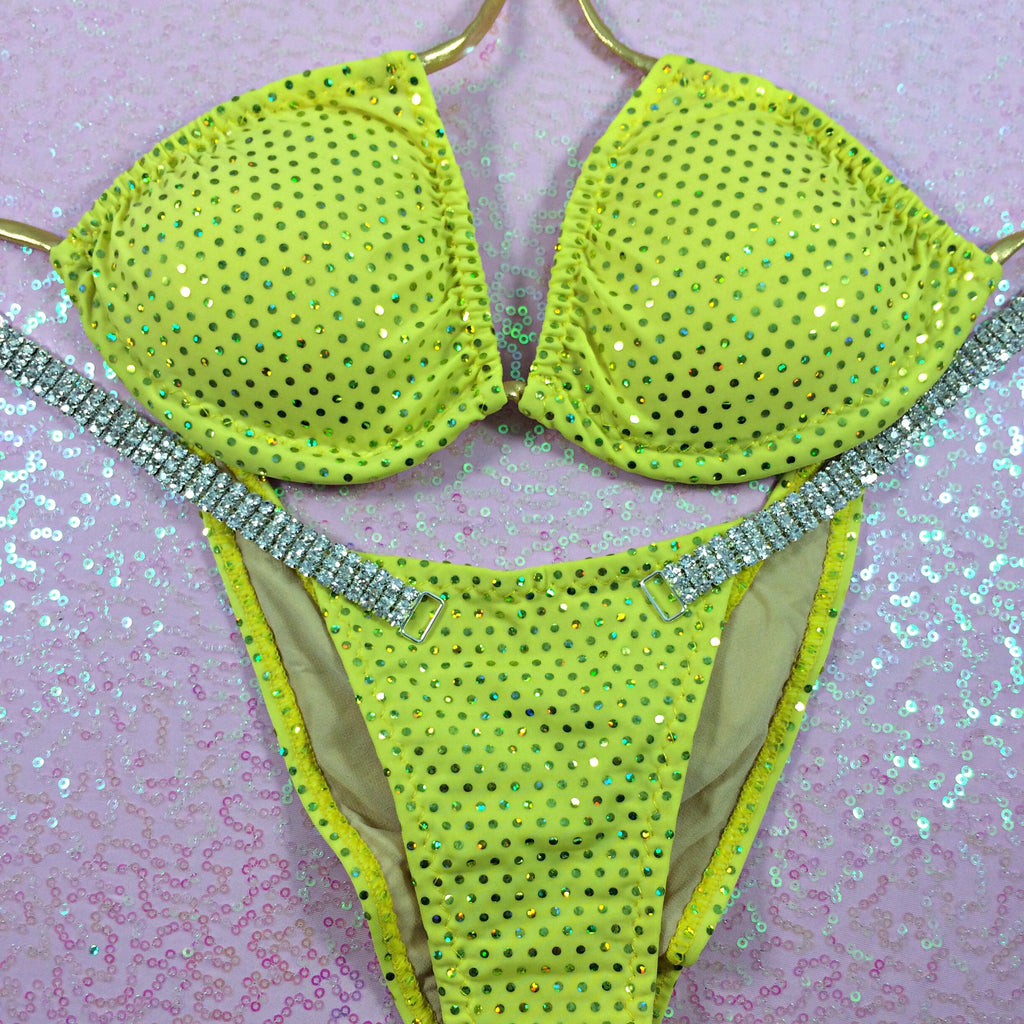 Yellow Sequin Dot MIDCOVERAGE Cheeky Quickship