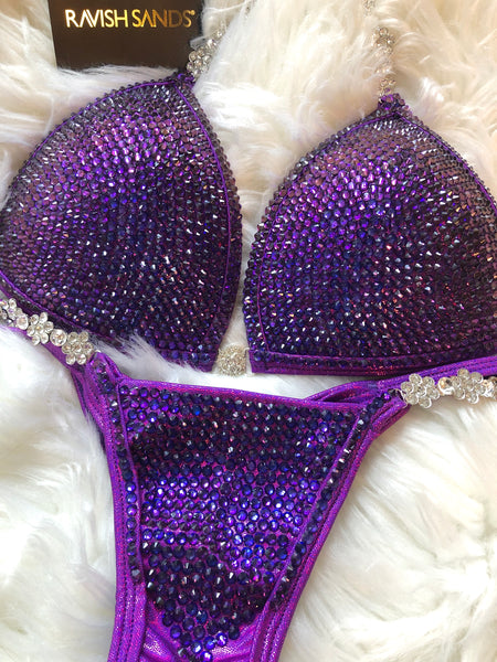 Team Elite Physique Custom Competition Bikinis Vibrant Purple w/molded cup 