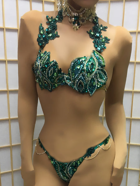 Green Ivy Themewear bikini Custom HOWEVER any color scheme welcome or Themewear bikini with wings $1250