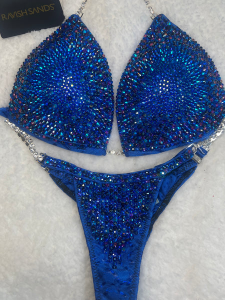 Custom Competition Bikinis “Elegance” blue Molded cup