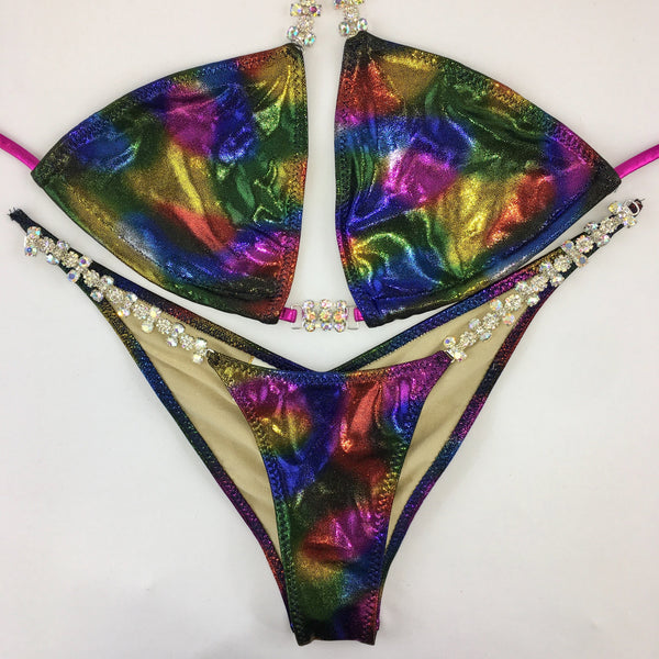 Multi Color Metallic (Connector #6 AB)Standard Top (Midcoverage Cheeky)