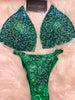 Custom Competition Bikinis Green  Molded cup