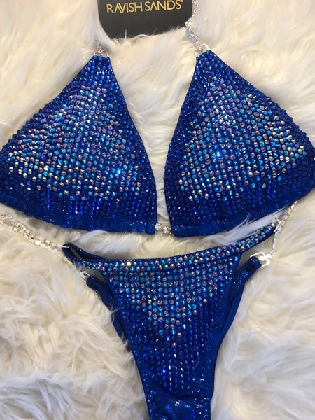 Custom Competition Bikinis “Elegance”  Blue  Molded cup