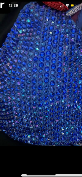 Kim Harris blue and blue ab mix , regular triangle , Dec 6th show need end of Nov latest