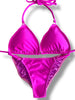 New NPC FIT MODEL DIVISION Custom Posing Bikini (matte hot pink) 50% glute coverage, higher wider front, adjustable slide bottoms