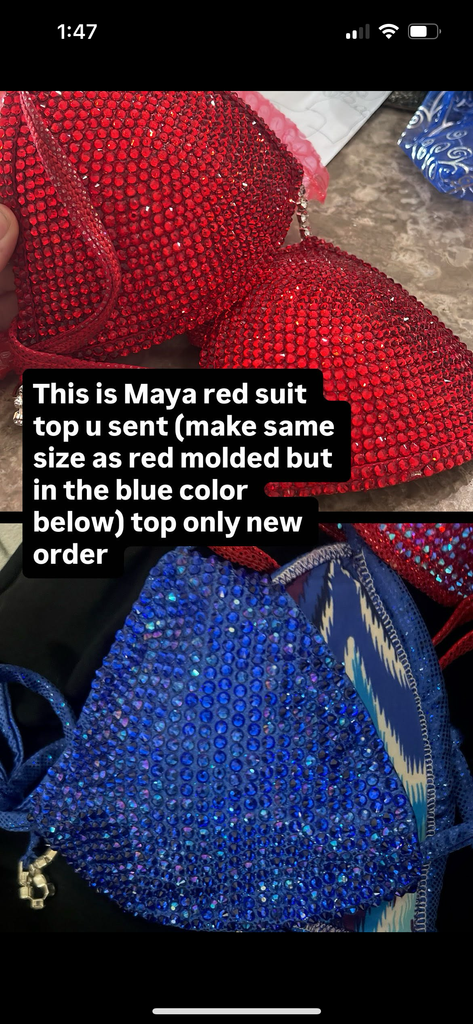 Maya Kim Harris top only molded but blue color