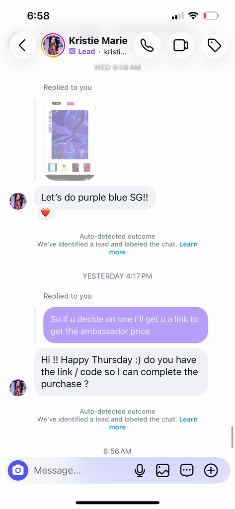Kristie Purple blue sg posing ambassador suit