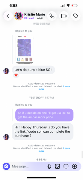 Kristie Purple blue sg posing ambassador suit