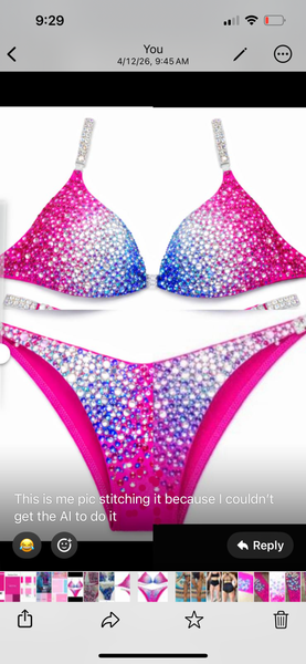 Eloisa Swarovski 2 bikinis June show ! Full bling cover bra v