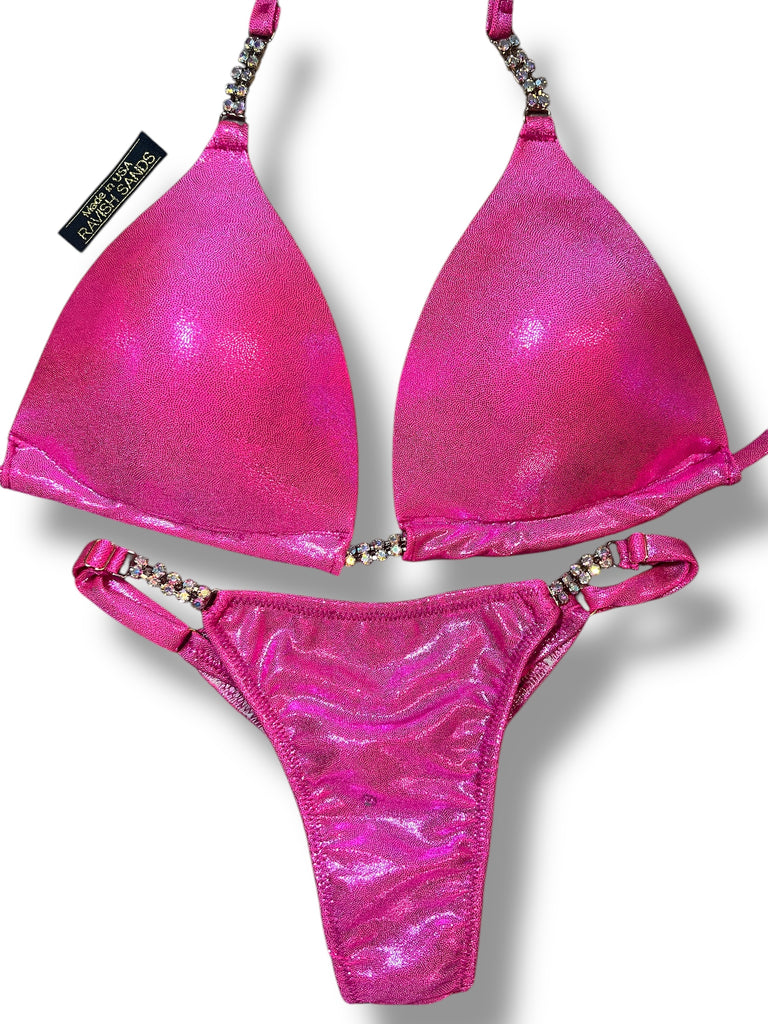 Adjustable slide Custom Posing Bikini turquoise pink