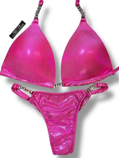 Adjustable slide Custom Posing Bikini turquoise pink