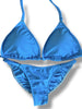 New NPC FIT MODEL DIVISION Custom Posing Bikini (matte sky blue ) 50% glute coverage, higher wider front, adjustable slide bottoms