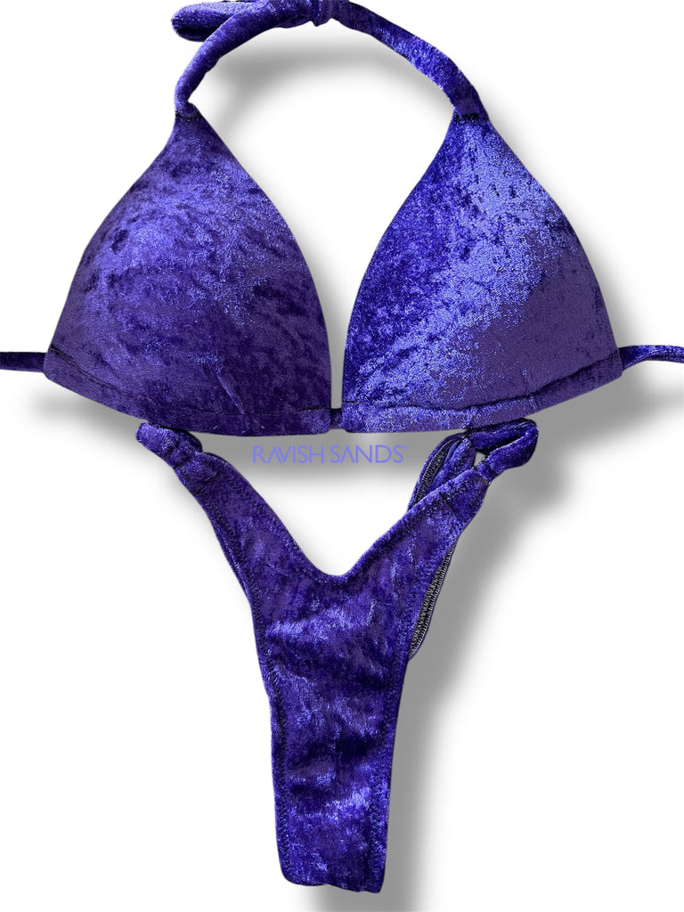 Velvet purple Adjustable slide Custom Posing Bikini
