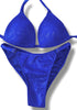 New NPC FIT MODEL DIVISION Custom Posing Bikini (sapphire holo) 50% glute coverage, higher wider front, adjustable slide bottoms