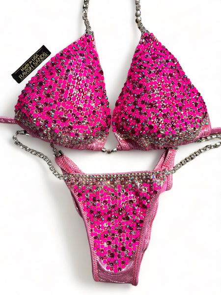(Custom competition bikini icicle hot pink