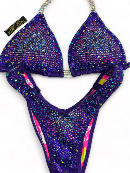 Custom Competition Bikinis purple Elegance Wellness bikini