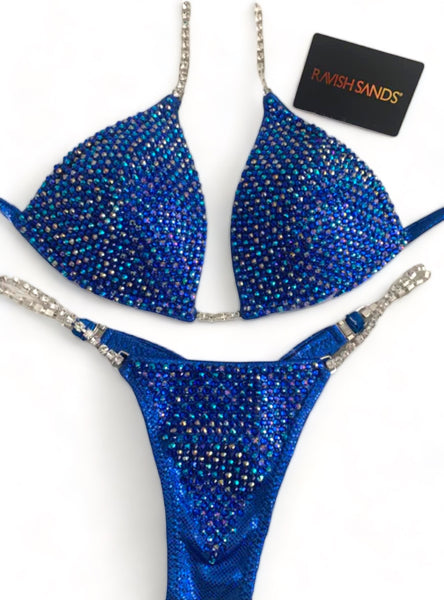 Custom Competition Bikinis blue Molded cup
