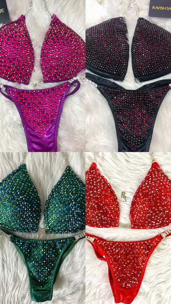 Custom made competition bikinis NEW Preorder for Jan/Feb 2024 shows (50% deposit=$225 now) Balance due when ready to ship
