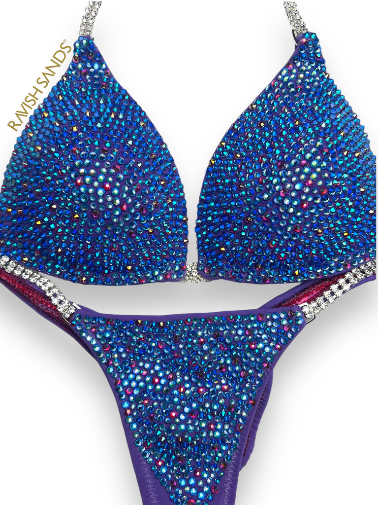 Custom  competition bikini lavender pink sprinkle