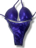New NPC FIT MODEL DIVISION Custom Posing Bikini (dark purple metallic) 50% glute coverage, higher wider front, adjustable slide bottoms