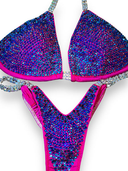 Custom Competition Bikinis  Multitone sideways gradient Magenta Purple Blue