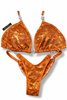 $75  Adjustable slide Custom Posing Bikini (regular triangle) this specific orange print fabric is on clearance