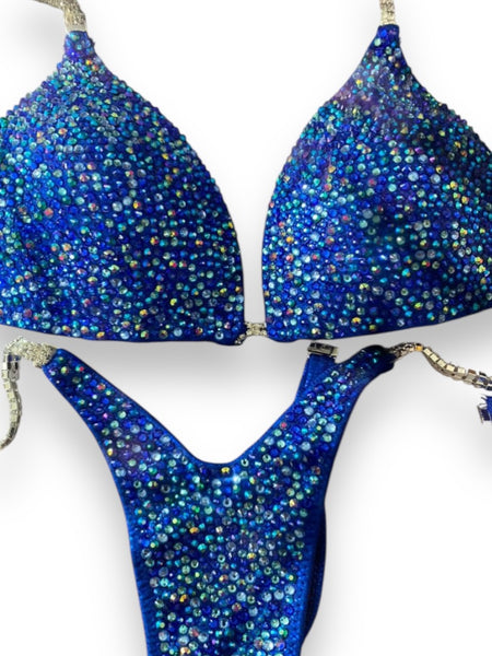 Custom Wellness Competition Bikinis blue Jeni molded cup
