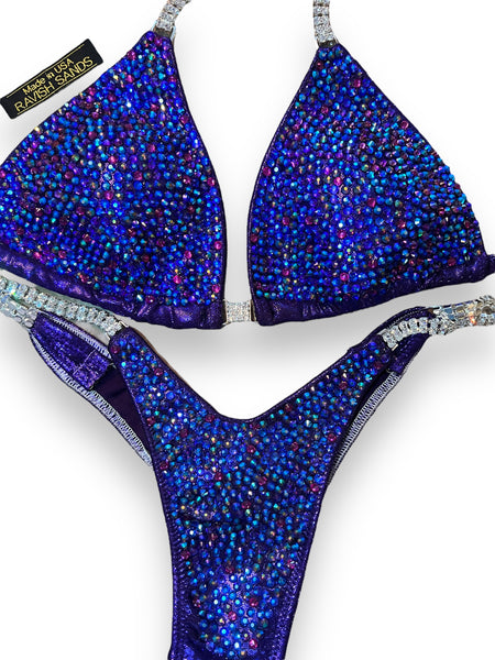 Custom Competition Bikinis purple blue multi