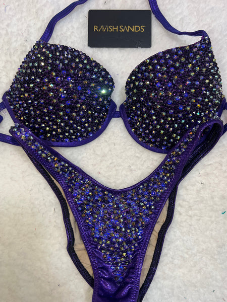 Ready to ship a/b cup, micro cheeky wellness underwire bra purple