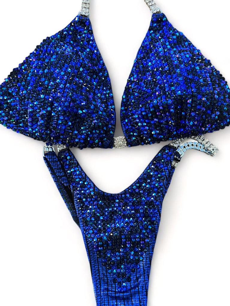 Rental Blue Black Squares Medium Top/ pro cut crossover standard front bottom
