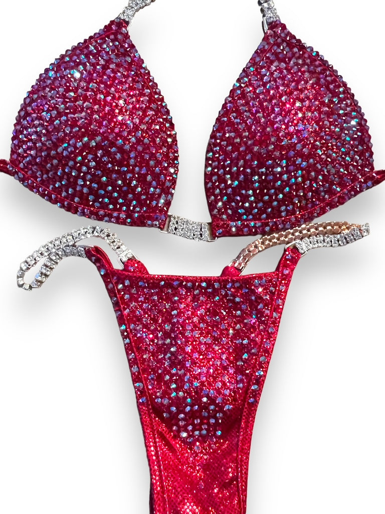Rental Red New Small Molded Cup Top/Standard Front Pro cut Cheeky Bottom