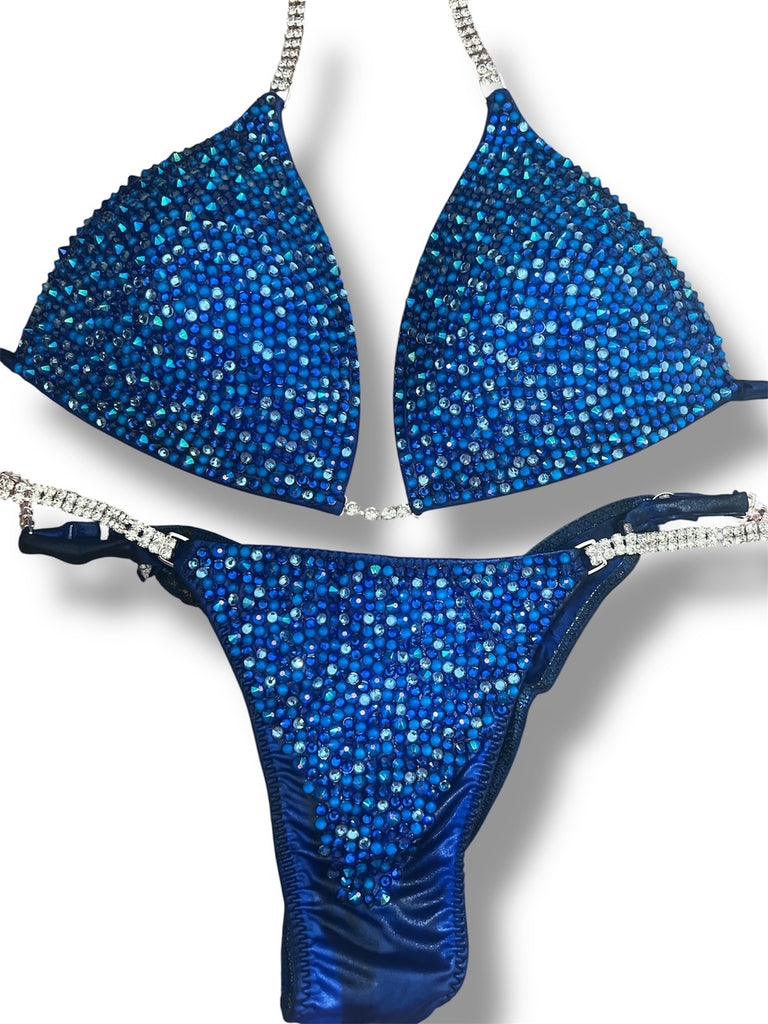 Rental Blue Large molded cup top, Higher front micro cheeky bottom