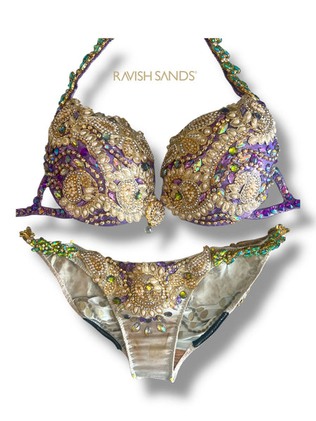 Rental WBFF/FMG Gold C/D top (B cup could wear it with that would fuller coverage Mid coverage with standard front Size s/m