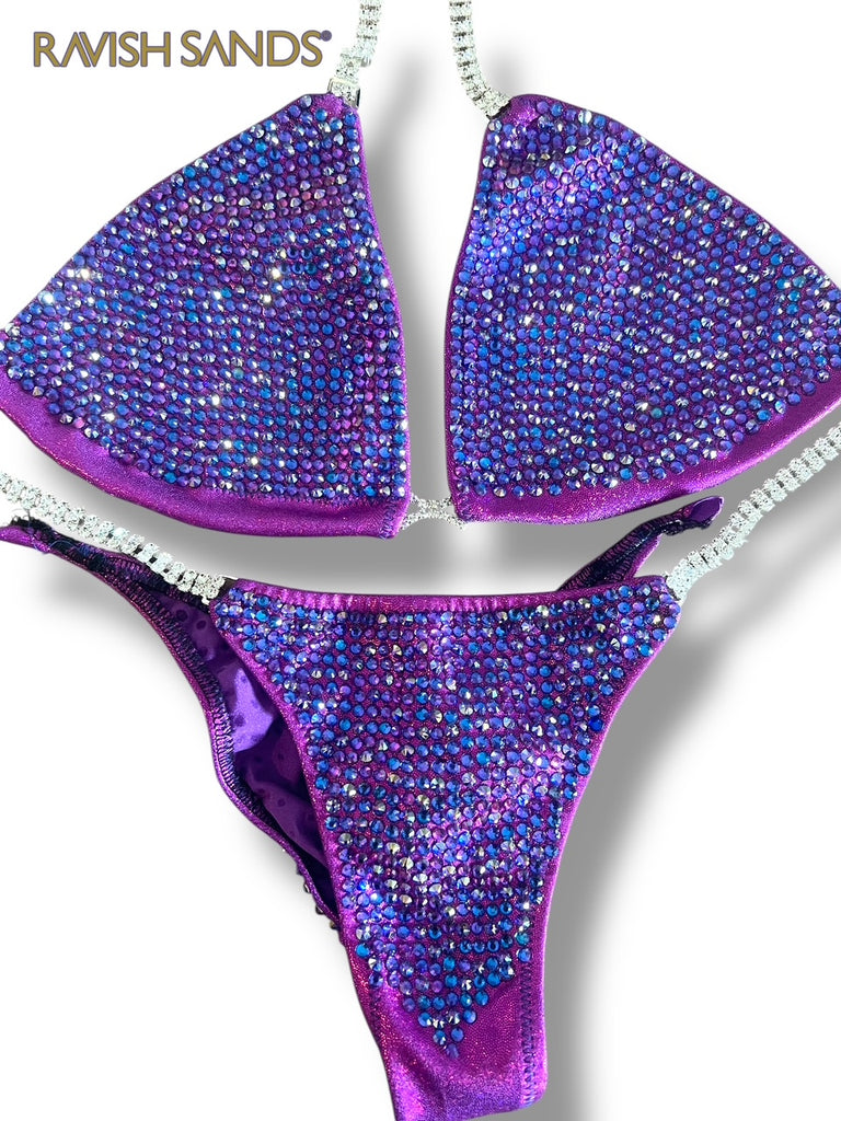 Ready to ship purple medium top standard front pro cut bottoms