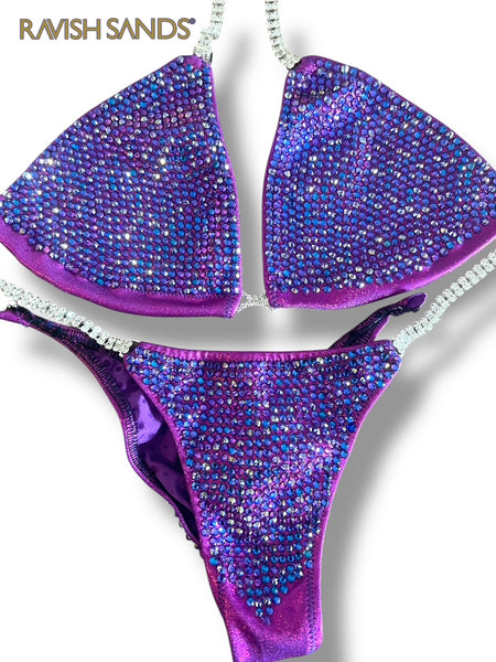 Ready to ship purple medium top standard front pro cut bottoms