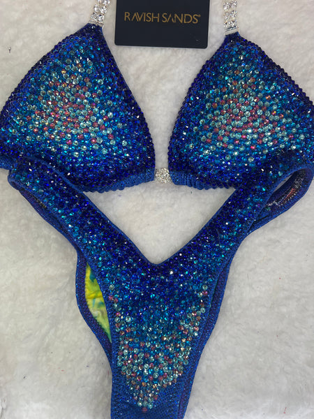 Custom Competition Bikinis Blue Elegance Wellness bikini